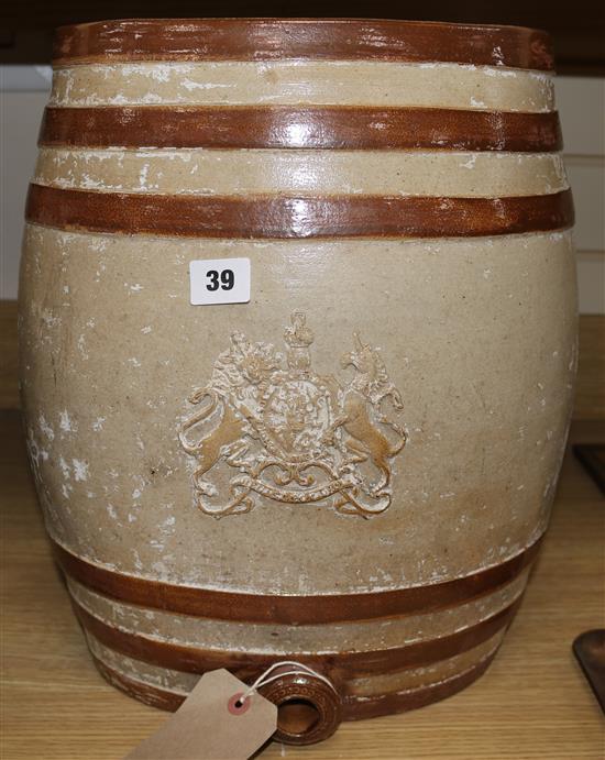 A Doulton & Watts stoneware barrel, 16in.